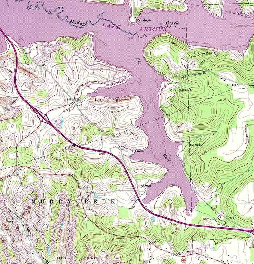 1961 Topo Map of Prospect PA Quadrangle Moraine State Park Lake Arthur