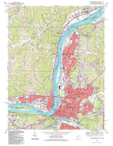 1994 Topo Map of Parkersburg West Virginia Quadrangle