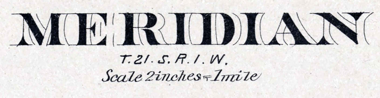 1884 Map of Meridian Township McPherson County Kansas