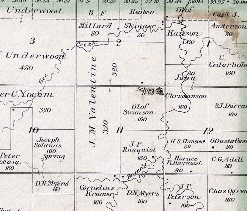 1884 Map of South Sharps Creek McPherson County Kansas