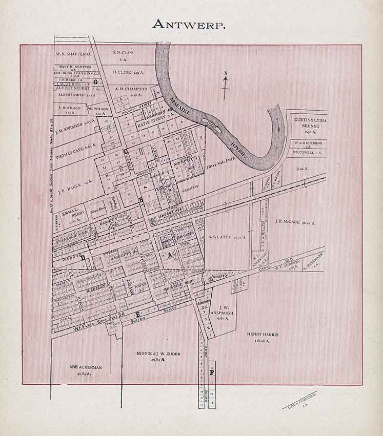 1905 Map of Antwerp Paulding County Ohio