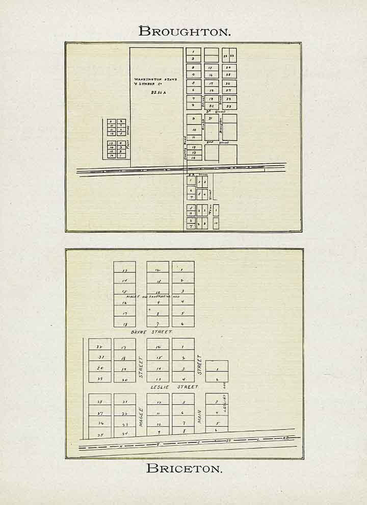 1905 Map of Broughton Briceton Paulding County Ohio