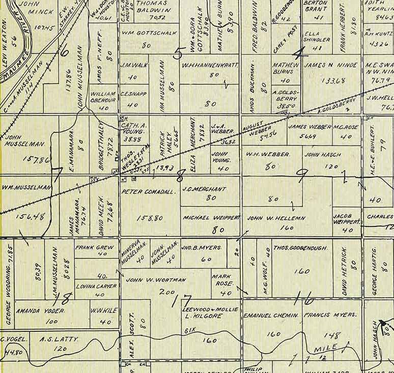 1905 Map of Emerald Township Paulding County Ohio