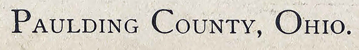 1905 Map of Paulding County Washington Carryall Crane Benton Ohio