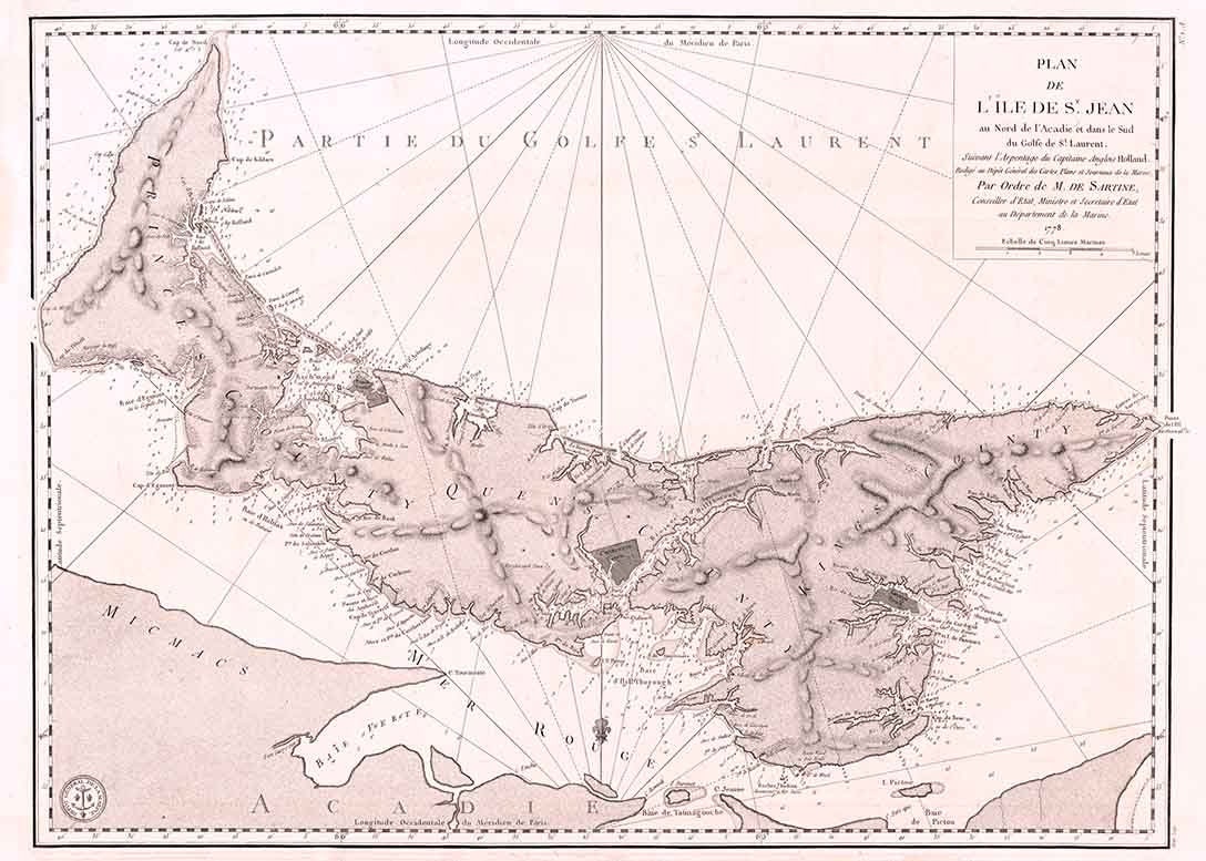 1778 Map of Prince Edward Island Canada