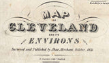 1835 Map of Cleveland Ohio and Environs