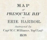 1841 Map of Presque ile Bay & Erie Harbor Lake Erie