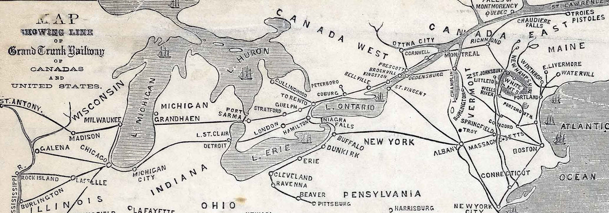 1859 Map & Views of The White Mountains of New Hampshire