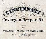 1865 Map of Cincinnati Ohio