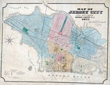 1879 Map of Jersey City Hudson County New Jersey