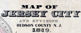1879 Map of Jersey City Hudson County New Jersey
