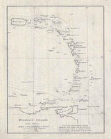 1880 Map of the Windward Islands