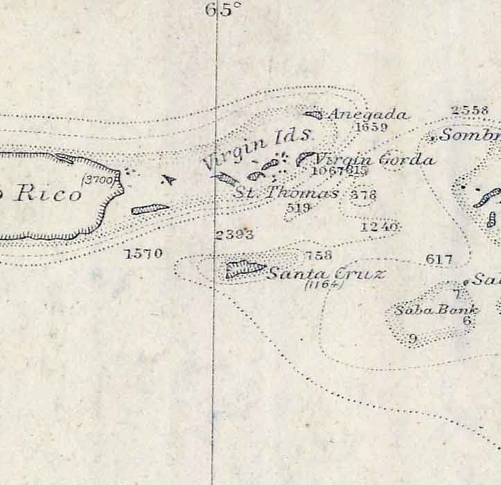 1880 Map of the Windward Islands