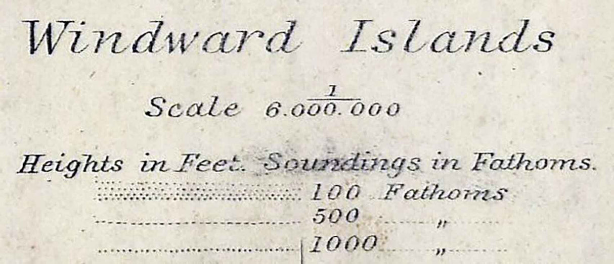 1880 Map of the Windward Islands