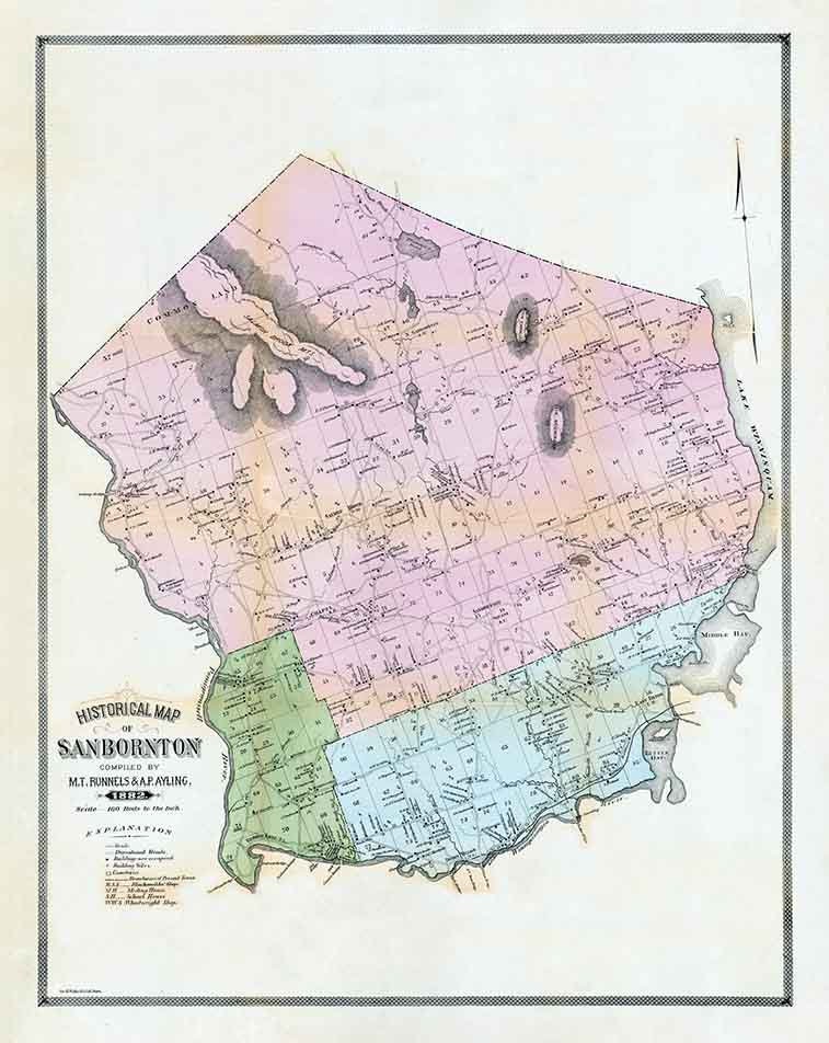 1882 Map of Sanbornton New Hampshire