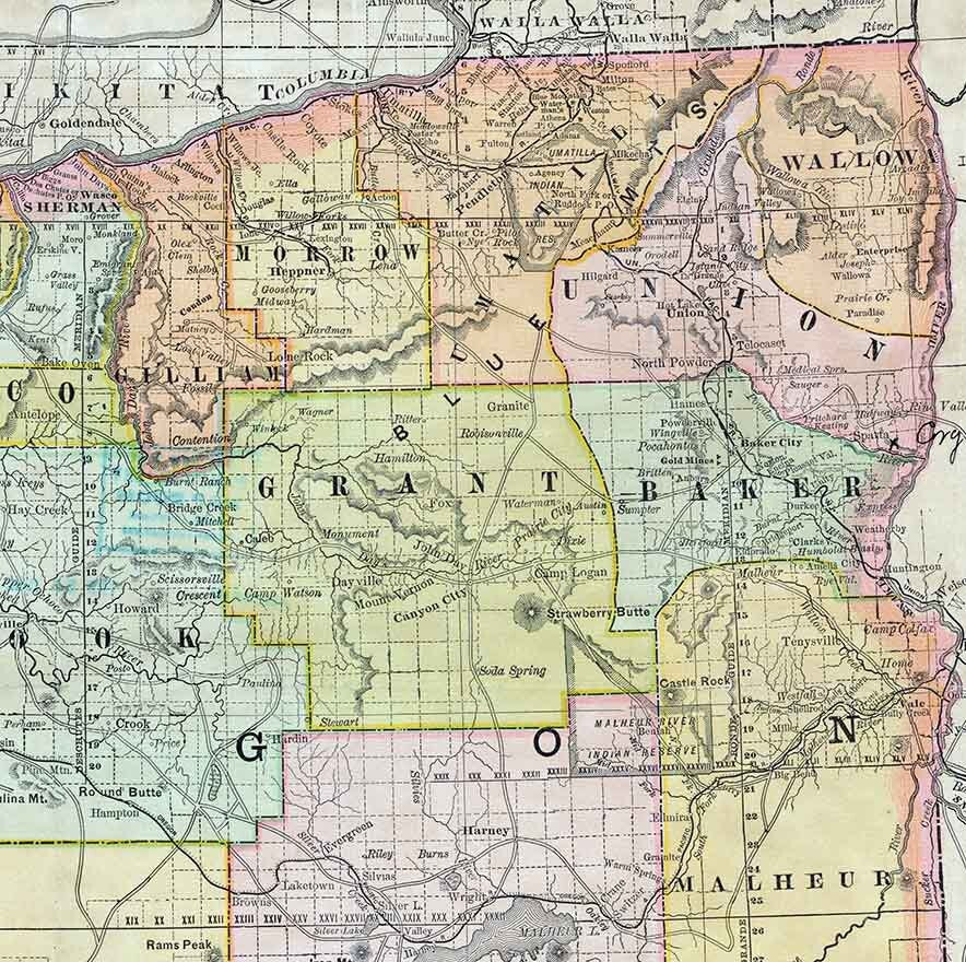 1889 Map of Oregon