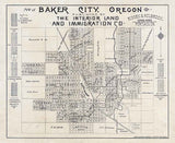 1890 Map of Baker City Oregon