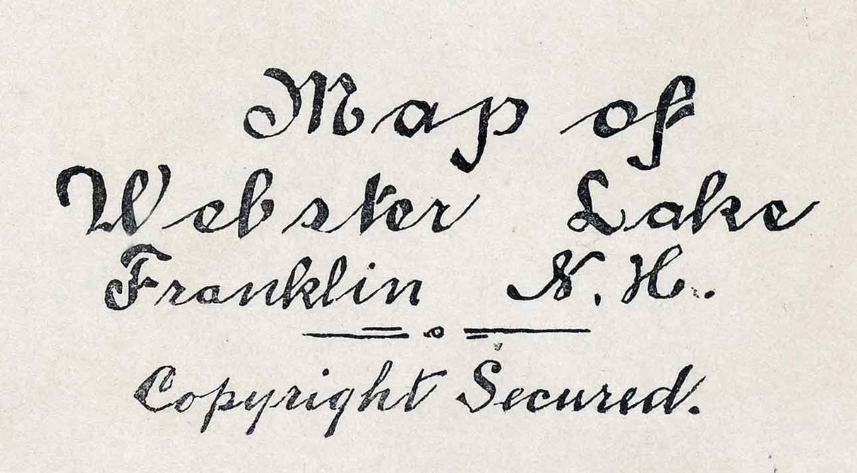 1890 Map of Webster Lake Franklin New Hampshire