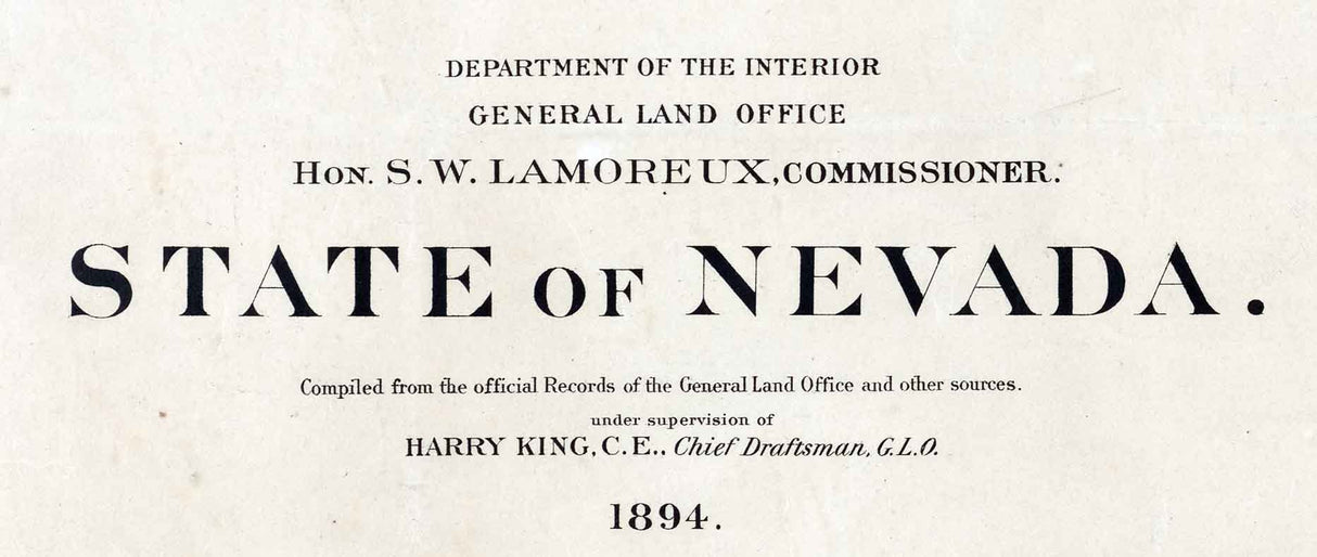 1894 Map of the State of Nebraska