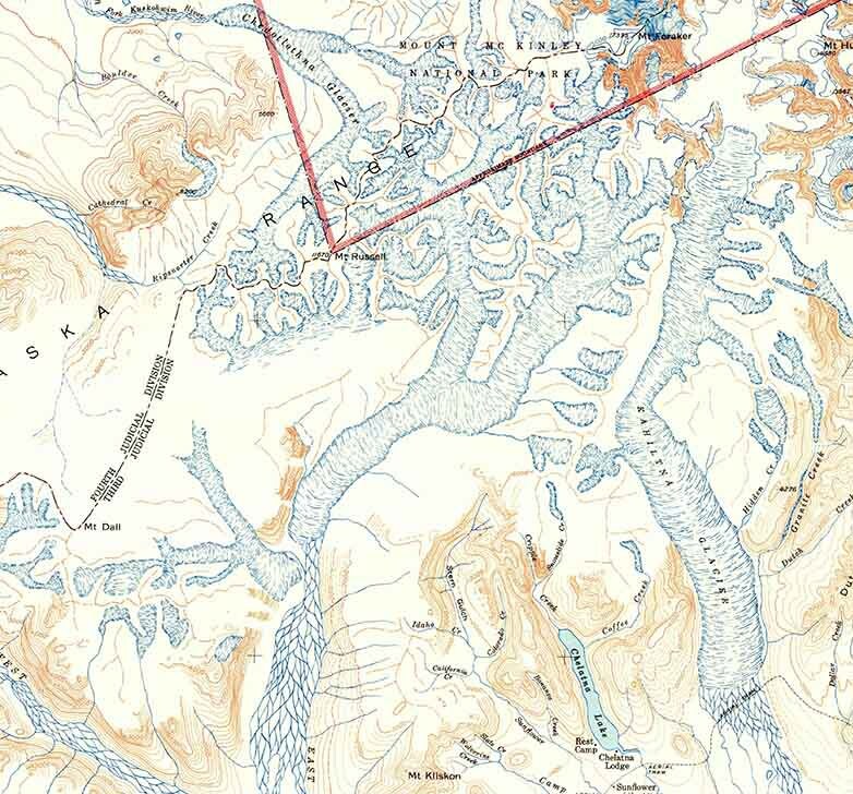 1950 Topo Map of Talkeetna Alaska Quadrangle