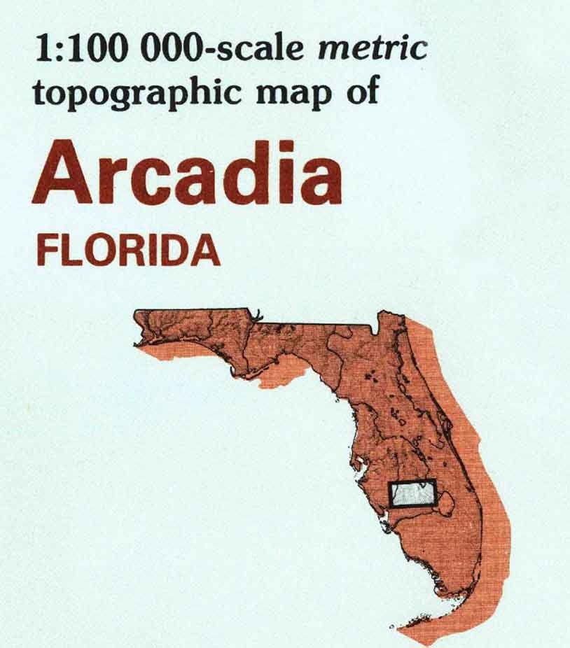 1978 Topo Map of Arcadia Florida Quadrangle Lake Placid