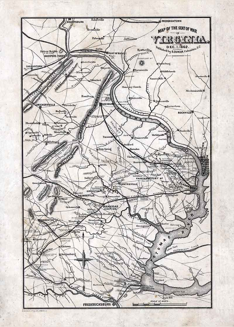 1862 Map of the Seat of War Virginia