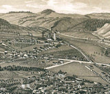 1885 Panoramic Map of Clinton New York