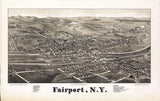 1885 Panoramic Map of Fairport New York