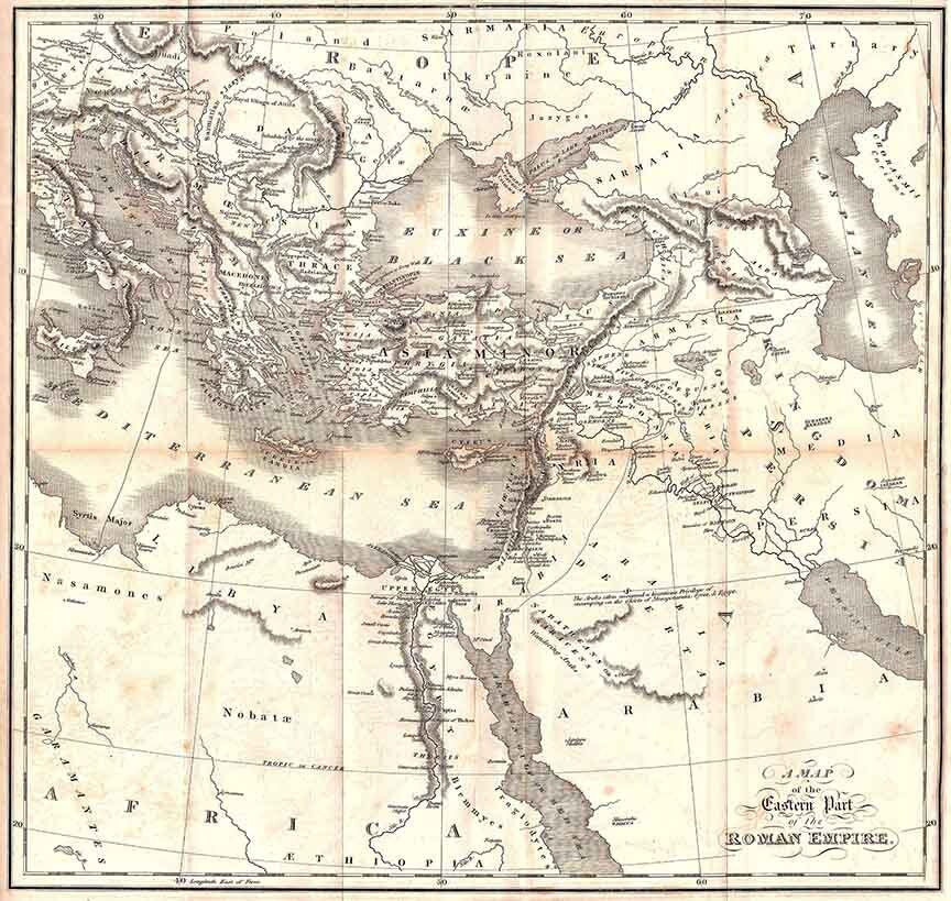 17th Century Map of the Eastern Part of the Roman Empire