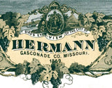 1869 Panoramic Map of Hermann Gasconade County Missouri