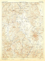 1886 Topo Map of Shasta California Siskiyou Trinity MT Shasta