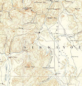 1886 Topo Map of Shasta California Siskiyou Trinity MT Shasta