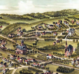 1887 Panoramic Map of Highlandville Massachusetts