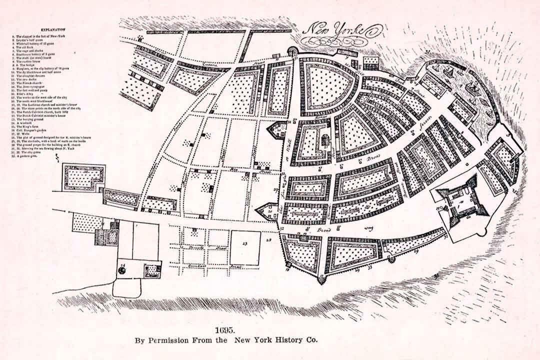 1695 Map of New York City New York