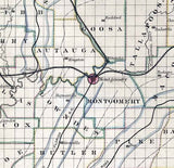 1866 Map of the State of Alabama