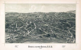 1886 Panoramic Map of Fishkill on the Hudson New York