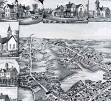 1888 Panoramic Map of Wickford Rhode Island