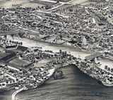 1889 Panoramic Map of Catskill New York