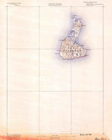 1889 Topo Map of Block Island Rhode Island New Shoreham