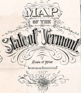 1890 Map of the State of Vermont