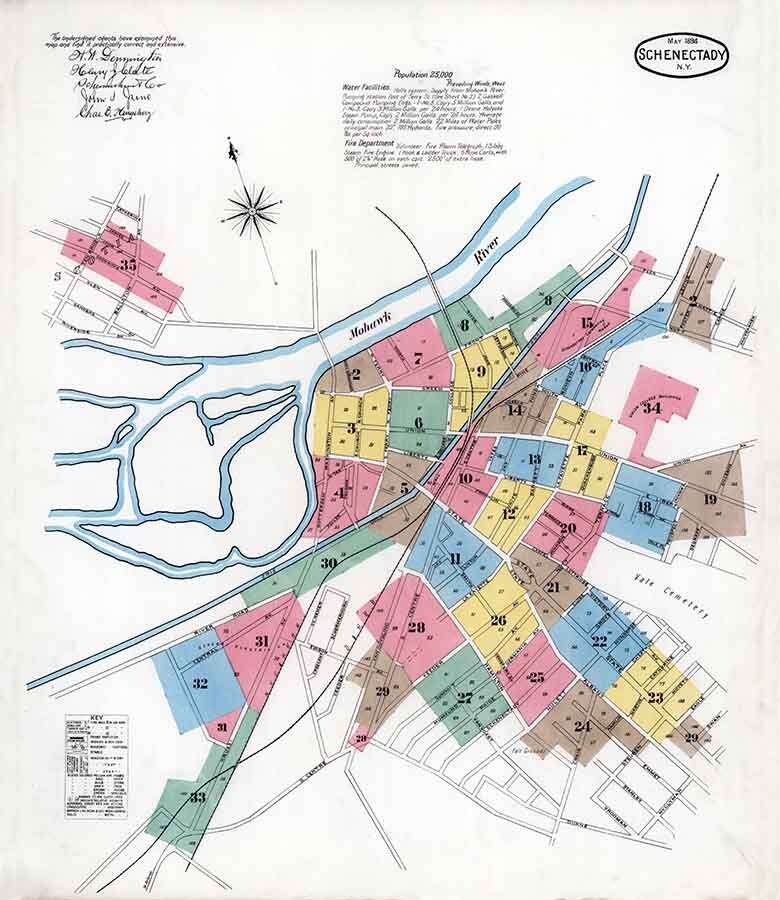 1894 Map of Schenactady New York