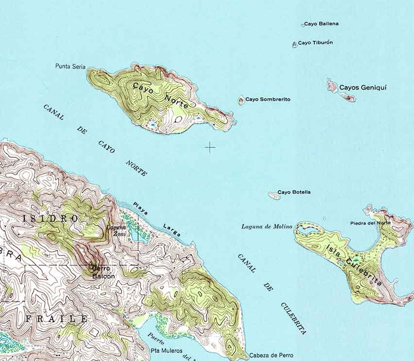 1948 Topo Map of Culebra and Adjacent Islands PR Quadrangle