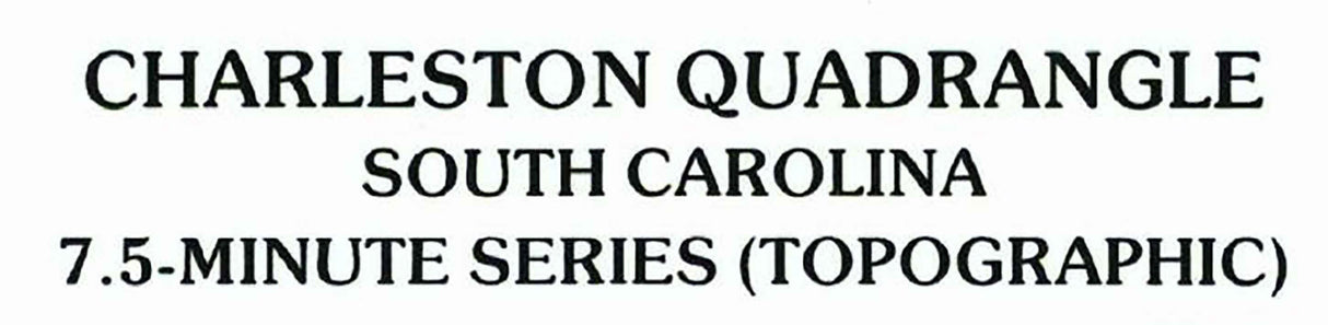 1994 Topo Map of Charleston South Carolina Quadrangle Charleston Harbor