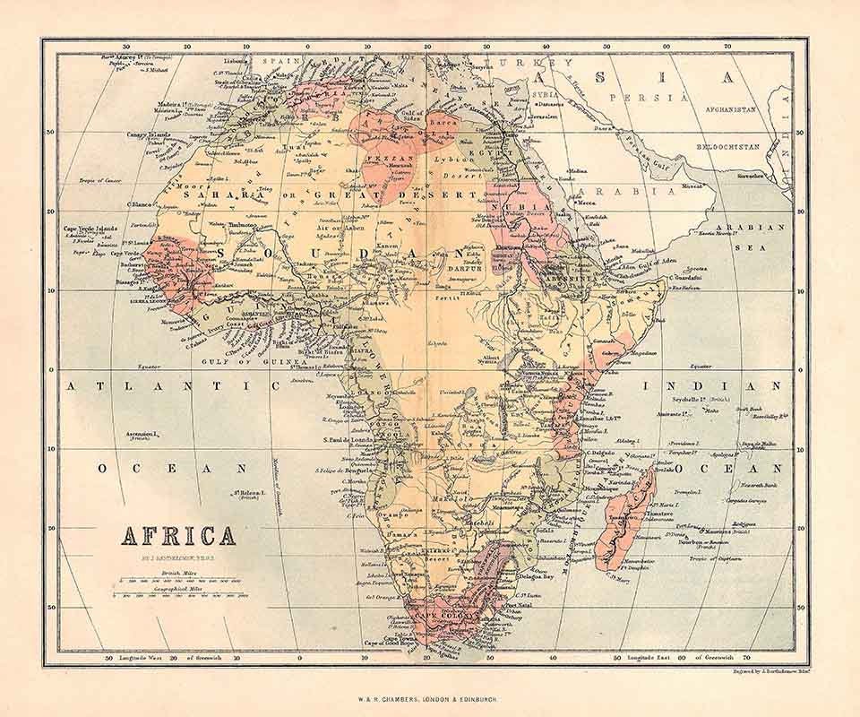 1874 Map of Africa