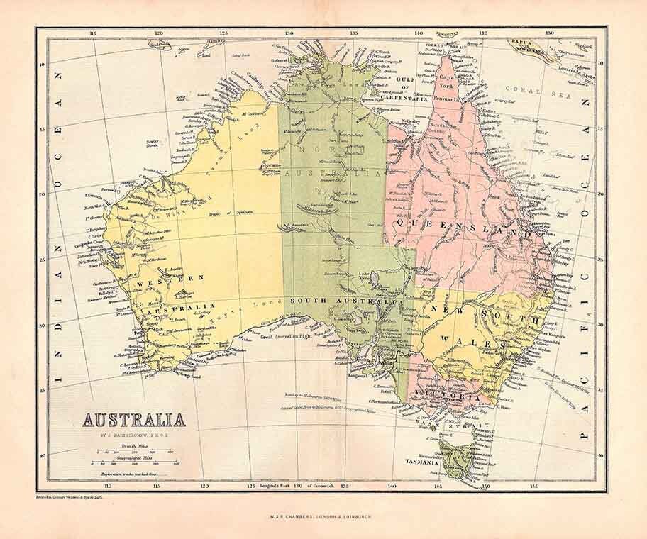 1874 Map of Australia