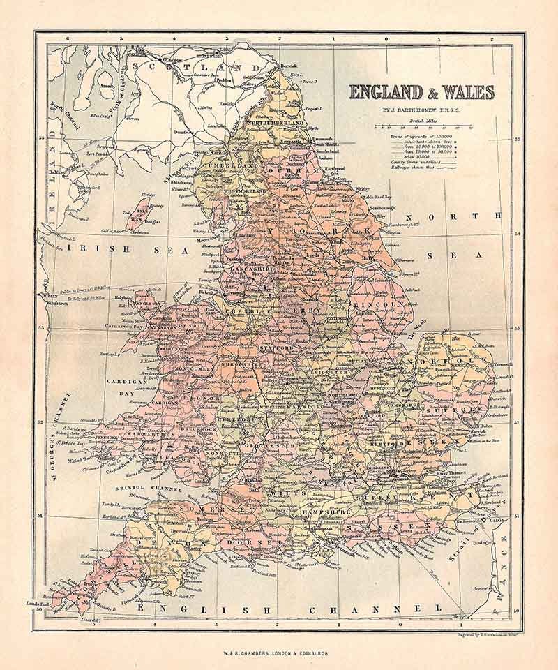 1874 Map of England and Wales