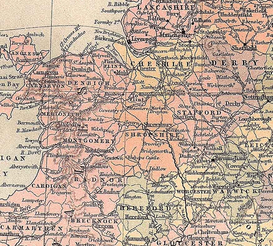 1874 Map of England and Wales