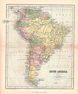 1874 Map of South America