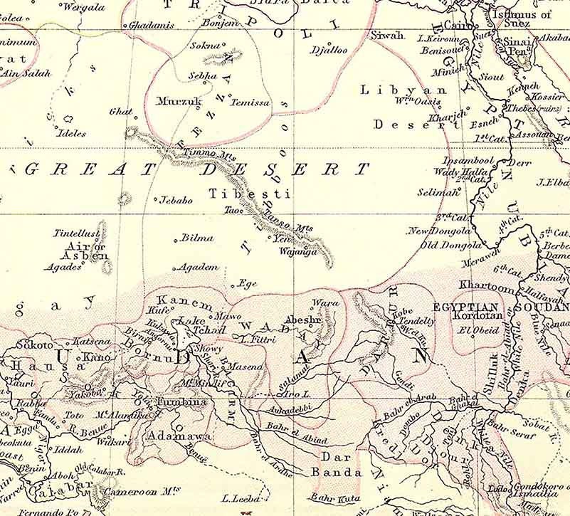 1885 Map of Africa Europe Arabia