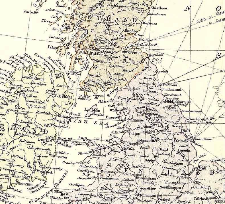 1885 Map of British Isles